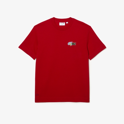 Men's Lacoste Holiday Relaxed Fit Comic Effect Badge T-Shirt