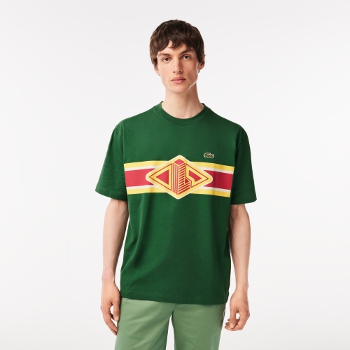 Men's Lacoste Round Neck Loose Fit Printed T-shirt
