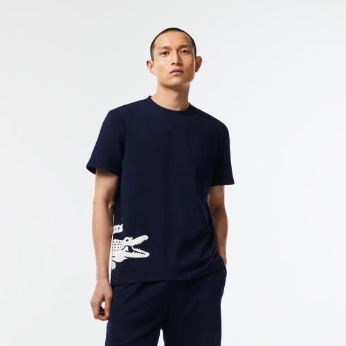 Men's Lacoste Cotton Jersey Contrast Print T-shirt