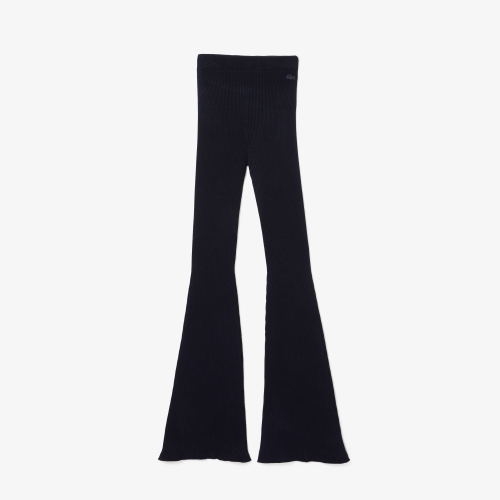 Lacoste Women's  Rayon/Poly Blend Bootcut Ribbed Leggings